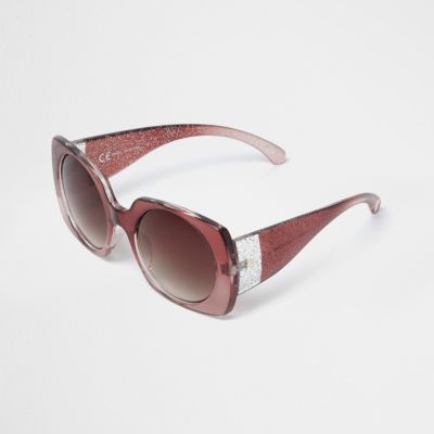 Red fade square sunglasses